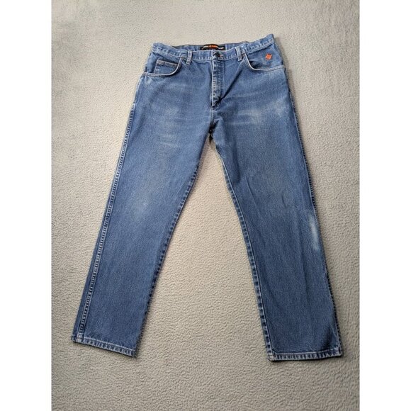 Wrangler Other - Wrangler 31 Relaxed Fit FR Jeans Mens 38x32 (Fits 34.5x30) 10FR31MWZ Blue